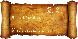 Rick Klaudia névjegykártya