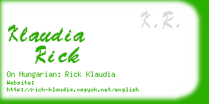 klaudia rick business card